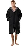 Adoretex Unisex Adult & Youth Faux Fur Lining Swim Parka-PK003-Black-AM