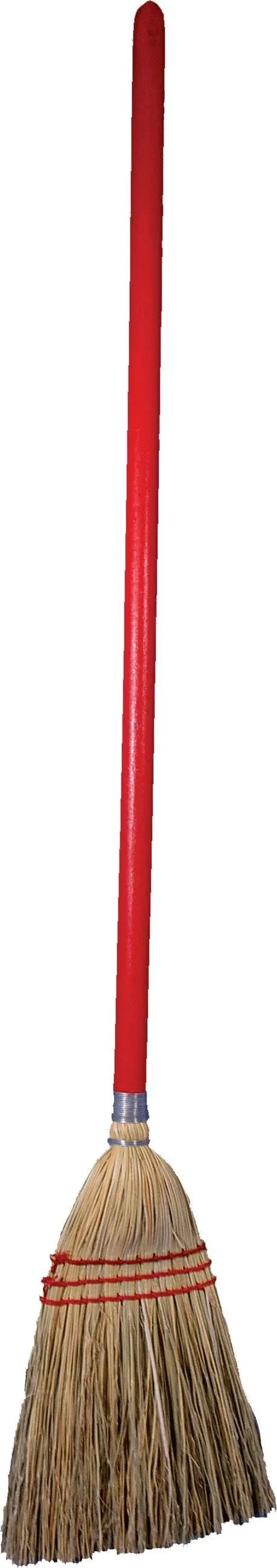 Boardwalk Lobby/Toy Broom, Corn Fiber Bristles, 39" Wood Handle, Red/Yellow