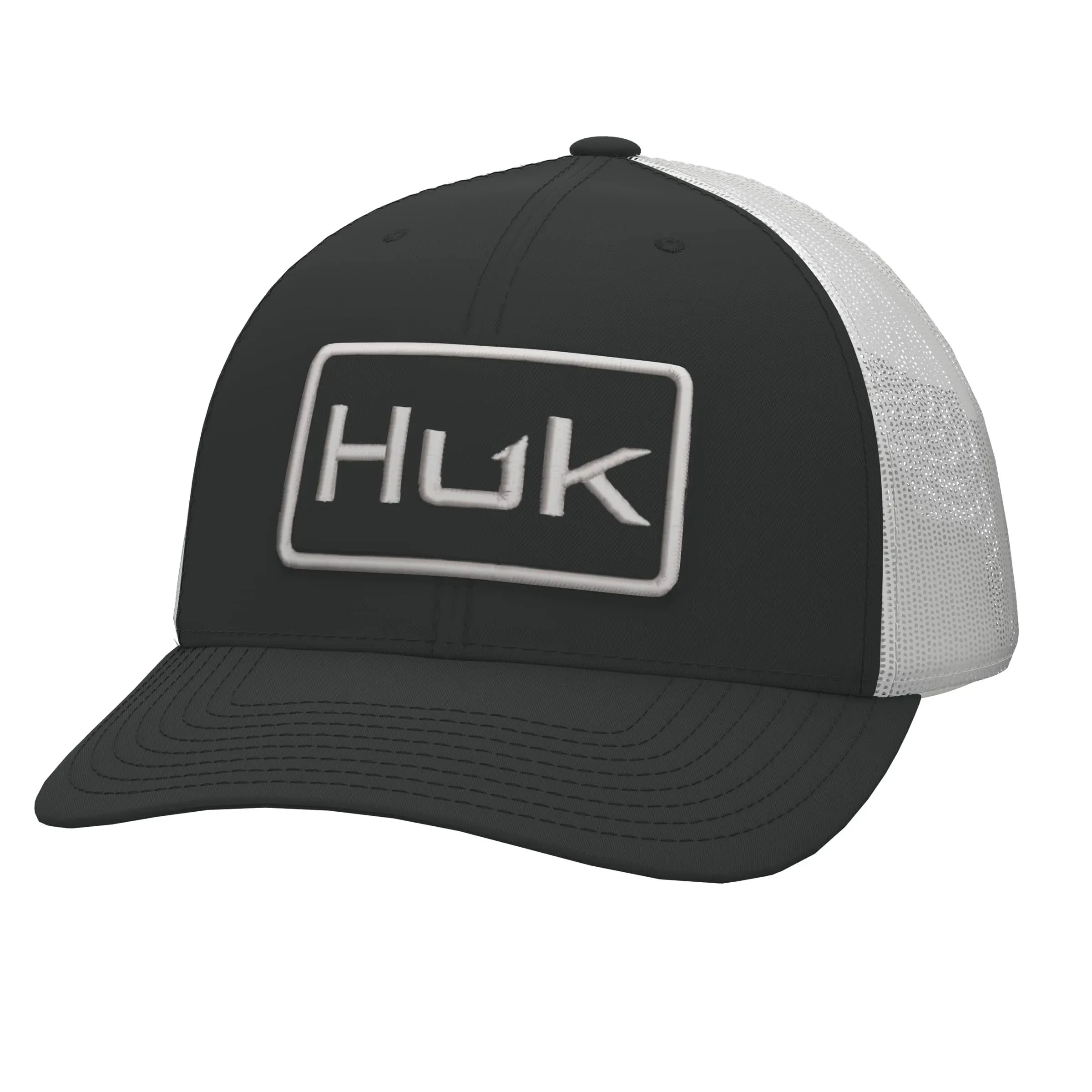 Huk Logo Trucker Hat-Black