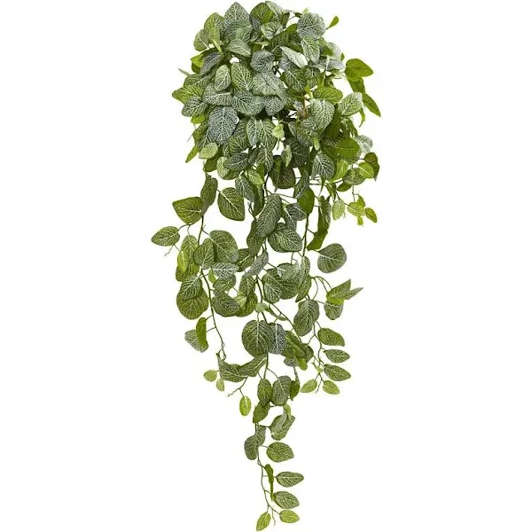 Indoor 36 Fittonia Hanging Bush Artificial Plant (Set of 2)