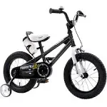 Royalbaby Freestyle Kids Bike Boys Girls 16 inch BMX Childrens Bicycle with Training Wheels & Kickstand for Ages 4-7 Years, Black