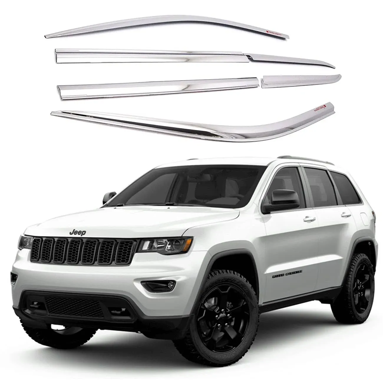 Chrome Door Visor 6p 1Set for 2015 2017 Jeep Grand Cherokee