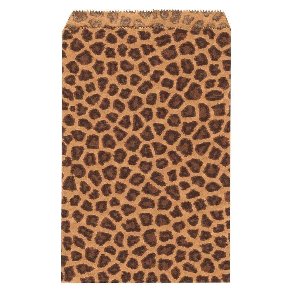 200 Cheetah Leopard Print Paper Bag Gift Bag Merchandise Bags (6&quot; x 9&quot;)