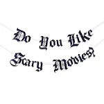 Do You Like Scary Movies? Old English Goth Banner, Gothic Blackletter Garland, Horror Movie Night Decoration, Scream Party (Do You Like Scary Movies)