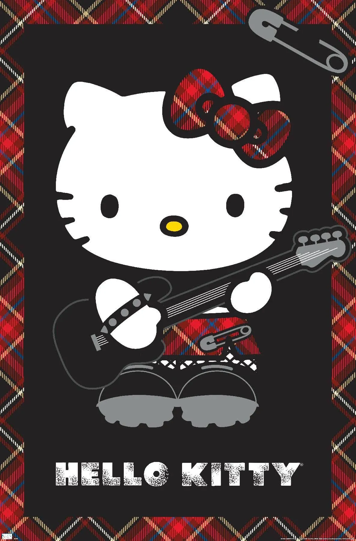 Trends International Hello Kitty: 22 Punk Red Wall Poster, 22.37" x 34.00", Unframed Version