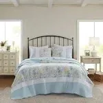 Madison Park-100% Cotton Printed Coverlet Set