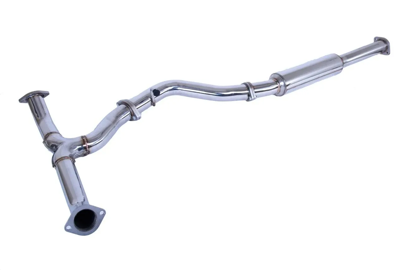 Replacement For 2015-2021 Subaru WRX STi T304 STAINLESS STEEL POLISHED SILVER Resonated MidPipe Kit