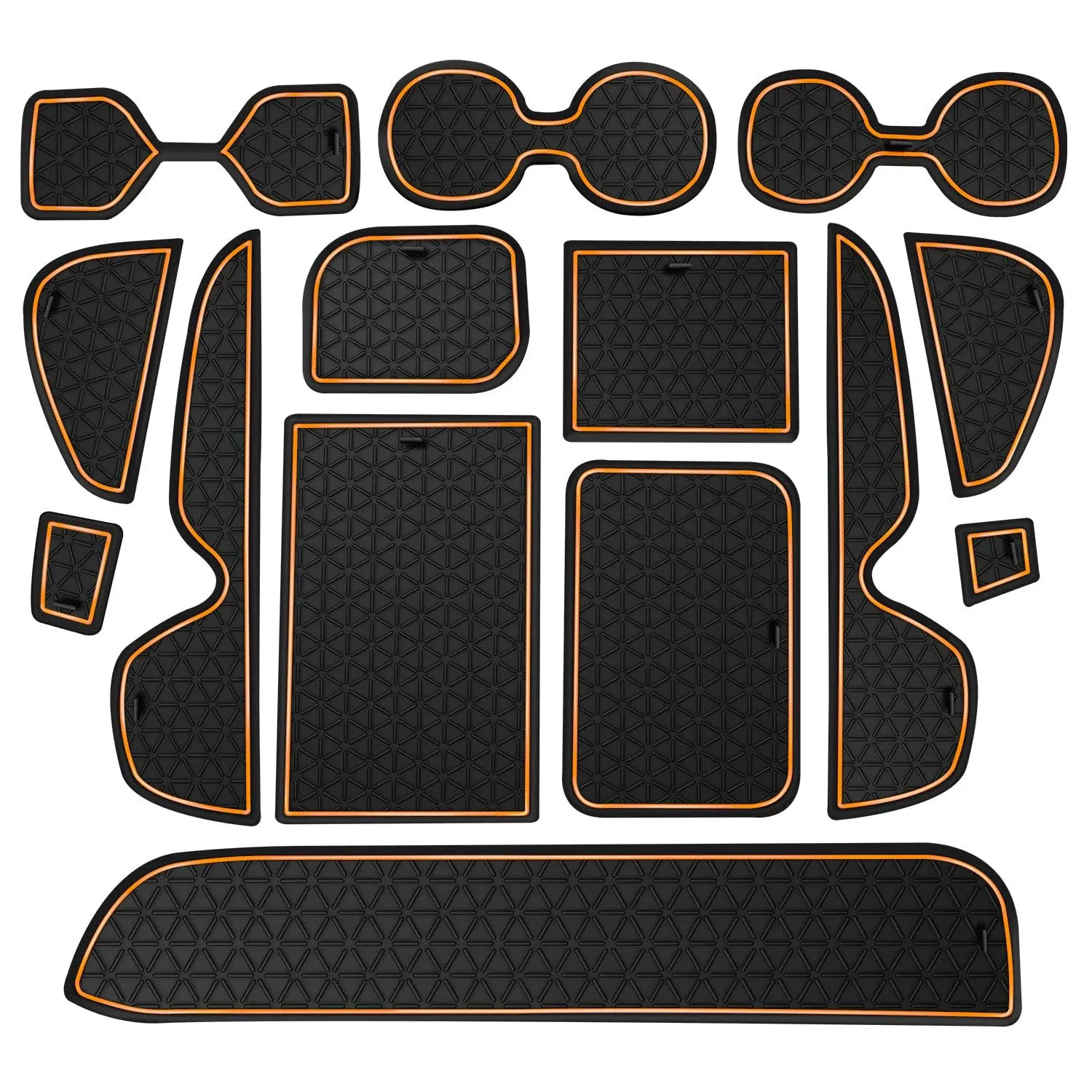 Asgohme Premium Liner Mat Accessories Compatible with Toyota RAV4 Orange Trim 