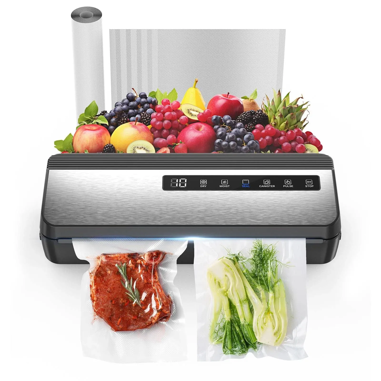 Syaws Vacuum SealerAutomati<wbr/>c Food Sealer9-In-1 Food Vacuum Saver with Dry/Moi...