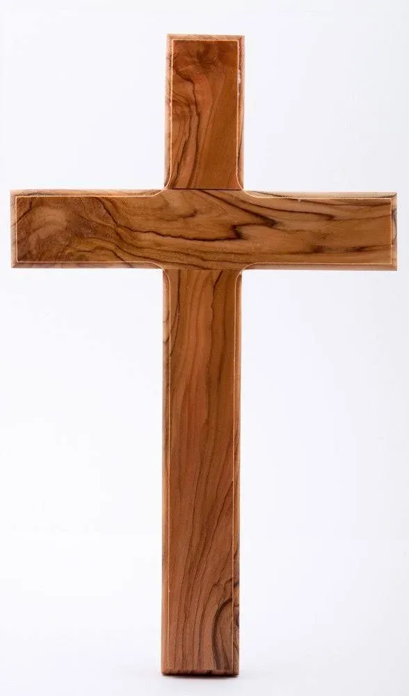 Wooden Cross. Plain Holy Land cross, Olive Wood by Wood Cross