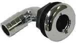 Thru Hull Fitting 90 Degree Hose (TH-7590CP-DP), Chrome, 3/4"