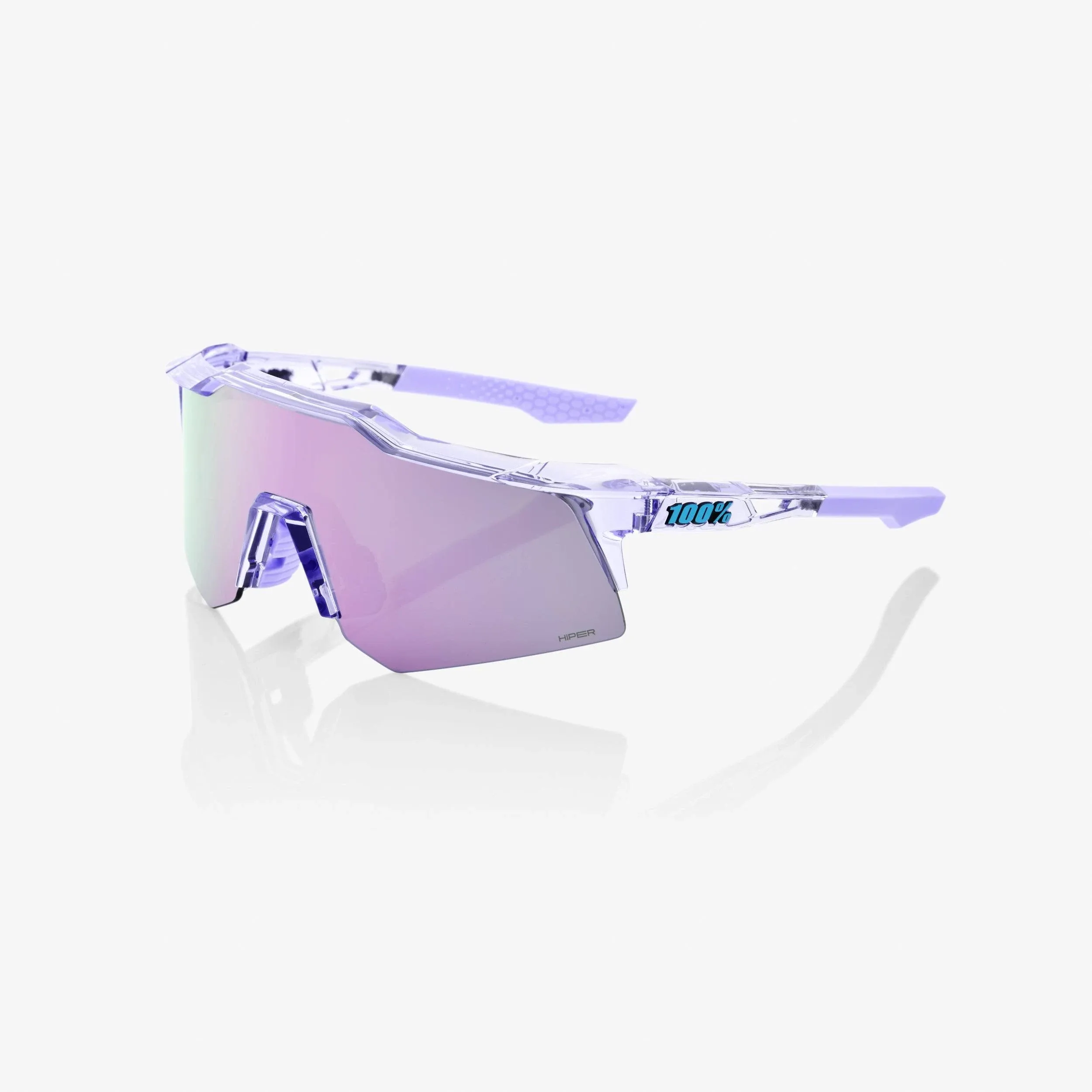 100% Speedcraft XS Sunglasses Matte White; Blue Multilayer Mirror