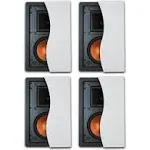 R-5650-W II in-Wall Speakers | 1" Titanium Tweeter with pivoting Tractrix Horn | Perfect for Home Theater | 6-1/2" Cerametallic woofer| (White Paintable - Grilles) 4 Speaker Pack