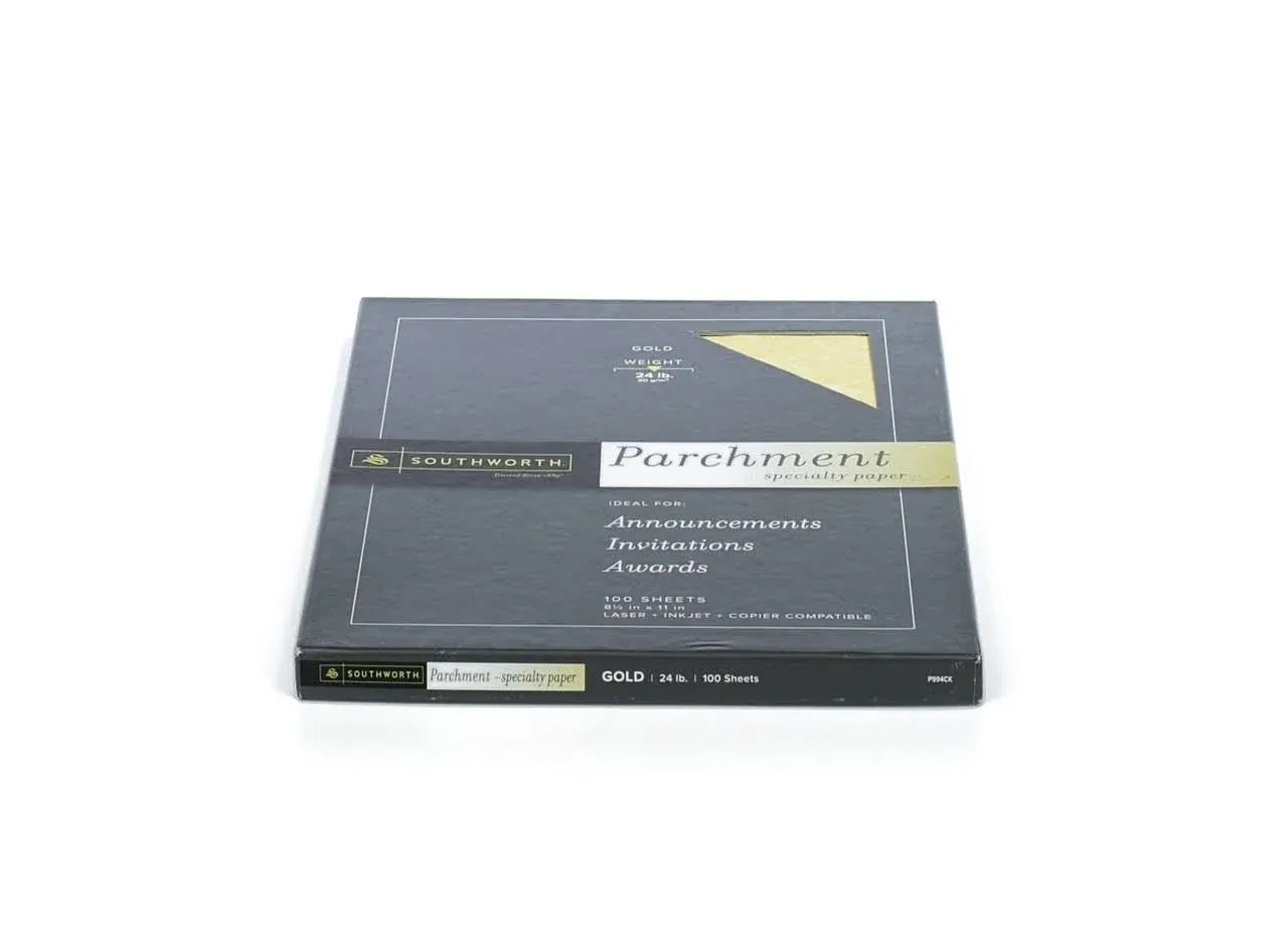 Southworth P994CK336 8 1/2" x 11" Gold Pack of 24 lb. Parchment Specialty Paper - 100 Sheets