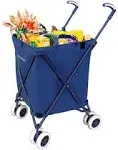 VersaCart Transit -The Original Patented Folding Shopping and Utility Cart, Water-Resistant Heavy-Duty Canvas with Cover, Double Front Swivel Wheels 112691