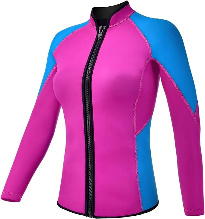 Wetsuits Top Jacket Women Men 2mm Neoprene Long Sleeve Shirt 3mm Front Zipper Vest Wet Suit Keep Warm for Adult Youth Kids Diving Surf Swim Water Sports