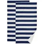 Kll Bathroom Hand Towels Set of 2 Navy Blue and White Stripes 14 x 28 Inches Soft Quality Decorative Bathroom Towel for Hand, Face, Hair, Tea,