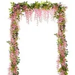 Lvydec Wisteria Artificial Flowers Garland, 4 Pcs Total 28.8ft Pink