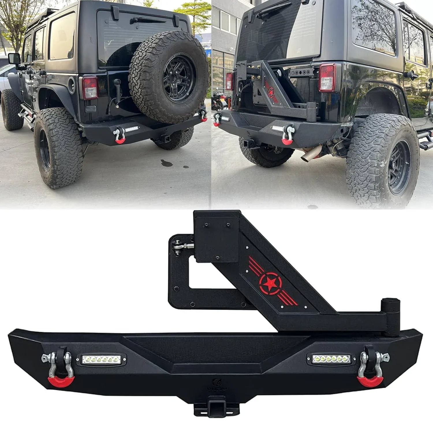 Fits 2009-2014 Ford F150(Excluding Raptor) Rear Bumper with LED lights