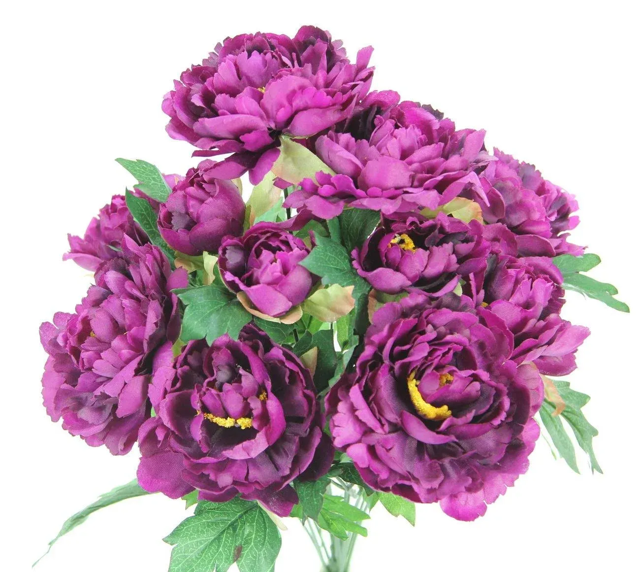 Admired by Nature Artificial Spring Mixed Flower 11 Stem Peony Bush, ABN1B013-PUR, Purple