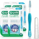 Gum Proxabrush Go-Betweens - Wide, Interdental Brushes Between Teeth, Dental Picks for Plaque Removal, Safe for Braces & Dental Devices, 10ct (4pk)