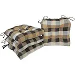 Arlee Home Fashions Essentials Buffalo Check Woven Plaid Chair Pads (Set of 4)