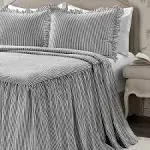 Ticking Stripe Bedspread 3Pc Set