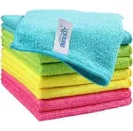 HOMEXCEL Microfiber Cleaning Cloth, 12 Pack Green Premium Microfiber Towels for Cars, Lint Free, Scratch-Free, Highly Absorbent, Reusable Cleaning Rags for Car, Household, Kitchen, 11.5"X11.5"