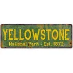 Yellowstone National Park Sign Dcor Rustic Signs Cabin Decorations Outdoors Adve