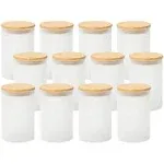 PYD Life Sublimation Storage Jars Glass Blanks Tumbler Food Canisters Frosted 25 OZ with Bamboo Lids Kitchen Containers Sets for Candy,Coffee Tea Sugar,Nuts,for Cricut Mug Tumbler Press 4 Pack