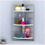 3-Tier Bathroom Countertop Organizer - Vanity Tray Cosmetic & Makeup Storage- Kitchen Spice Rack Standing Shelf - Corner Storage Shelf, Silver