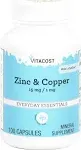 Zinc & Copper 15 mg / 1 mg, 100 Capsules high-quality brand-name L-OptiZinc® NEW