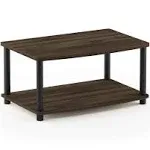 Furinno Turn-N-Tube No Tools 2-Tier Elevated TV Stand, Columbier Walnut/Black