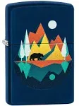 Zippo Geometric Bear and Mountains Design Pocket Lighter