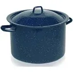 IMUSA USA C20666-10636W Speckled Enamel Stock Pot 7.75-Quart, Blue 7.75-Quart 