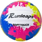 Runleaps Beach Volleyball Official Size 5 Soft Waterproof Volleyball Sand Sports PU Ball for Indoor, Outdoor, Pool, Gym, Training