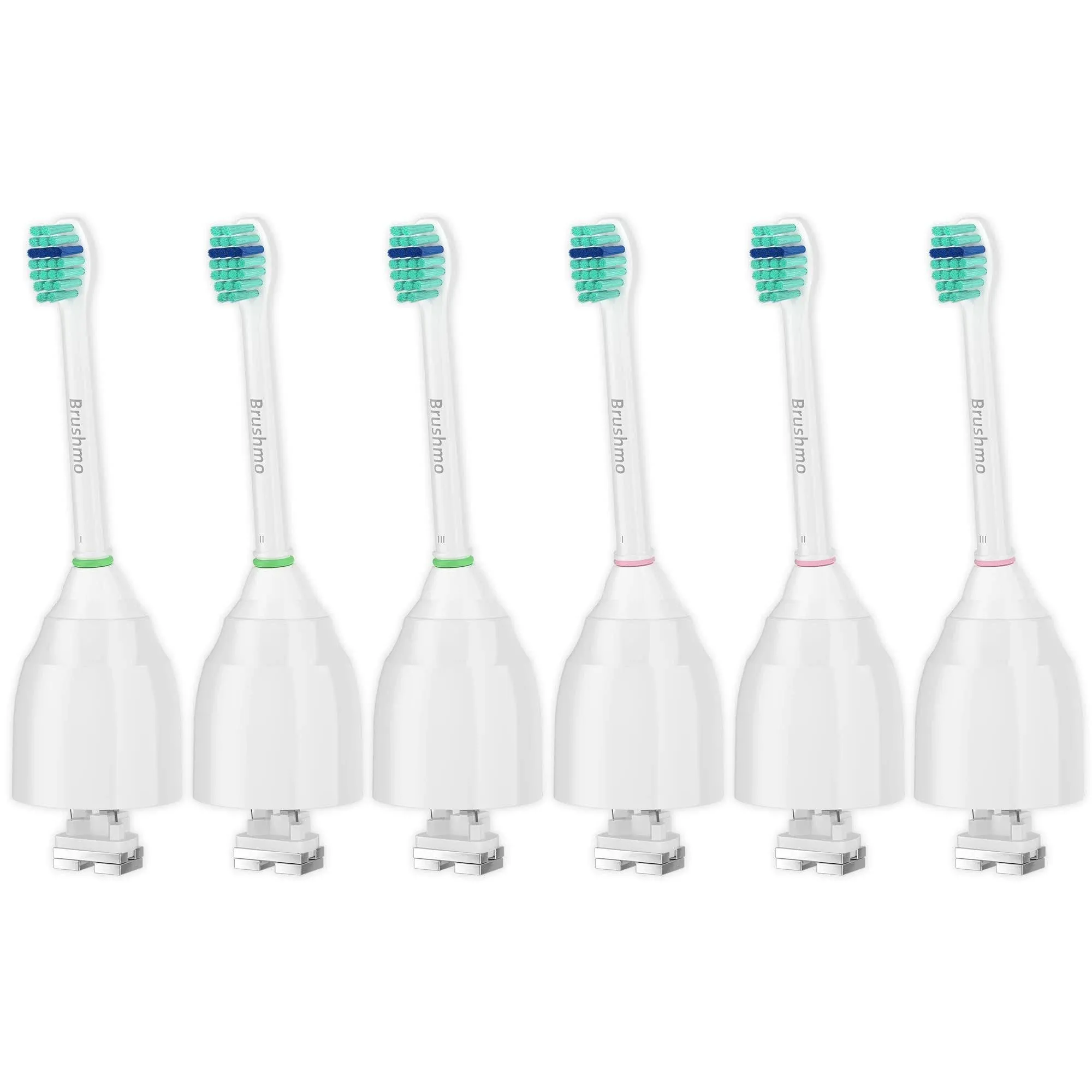 Brushmo Compact Premium Replacement Toothbrush Heads Compatible with Sonicare e-Series HX7012, 6 Pack