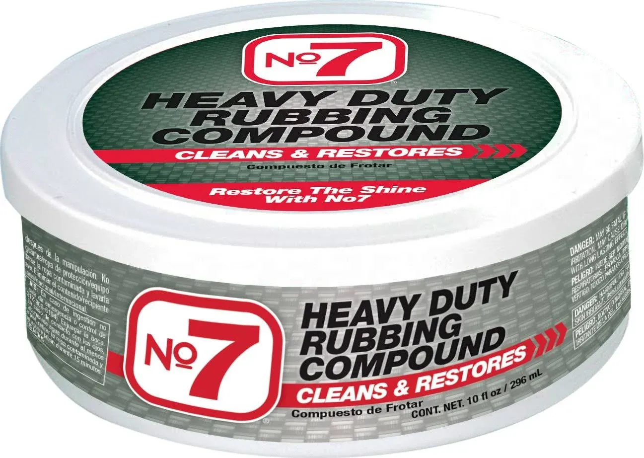 No.7 Heavy Duty Rubbing Compound - Case of 12 x 10 Fl Oz - Cleans and Restores - Removes Deep Scratches and Stains - Restores Shine to Dull Finishes