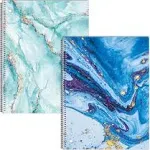 Better Office Products Marble Design Spiral Notebooks, 2 Pack, College Rule, 100 Sheet, 10.5 x 8 inches, Abstract Marble Fashion Design Covers, 2 Pack