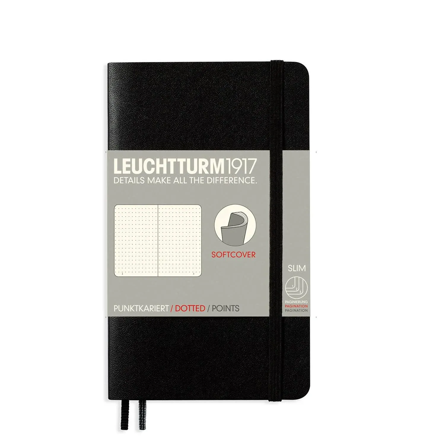 Leuchtturm1917 Softcover Notebook - A6, Dot Grid - Black