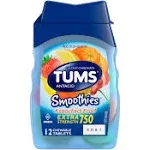 Tums Antacid, Smoothies, Extra Strength 750, Assorted Fruit, Tablets - 12 tablets