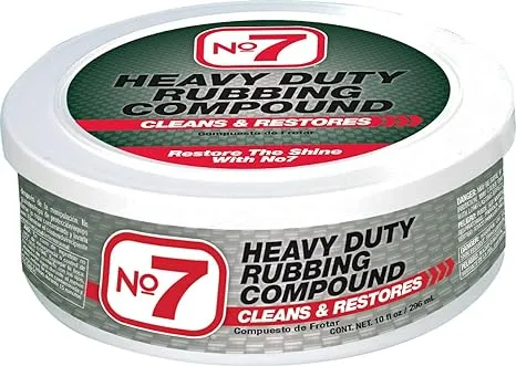 No.7 Heavy Duty Rubbing Compound - Case of 12 x 10 Fl Oz - Cleans and Restores - Removes Deep Scratches and Stains - Restores Shine to Dull Finishes