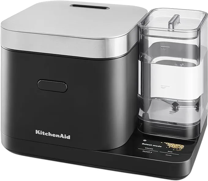 KitchenAid Grain and Rice Cooker 8 Cup with Automatically Sensing Integrated Scale + Water Tank, KGC3155BM