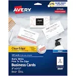 Avery Clean Edge Business Cards, Matte, Two-Sided Printing, 2" x 3-1/2", 160 Cards (8869)