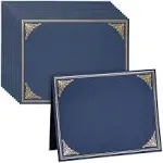 12-Pack Certificate Holder Diploma Cover Letter-Sized Navy Blue Gold Foil Border