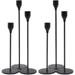 Denique Candlestick Holders 2 Sets 6 Pcs Matte Black Taper Candle Holders Set