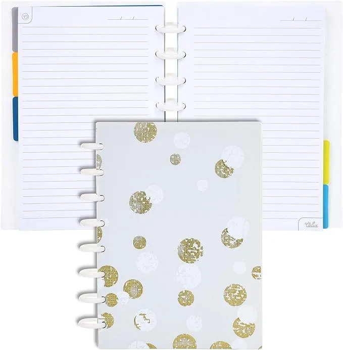 Talia Discbound Notebook, Bounce Gold, Letter