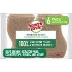 Scotch-Brite Greener Clean Non-Scratch Scrub Sponges, For Washing Dishes and Cleaning Kitchen, 12 Scrub Sponges