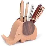 Elephant Wooden Pen Cup Pencil Holder for Desk Decor Desk Organizer with Cell Phone Stand ARTA-0057