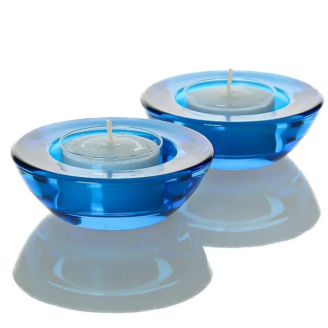 Eastland Chunky Tealight Candle Holder Blue Set of 12